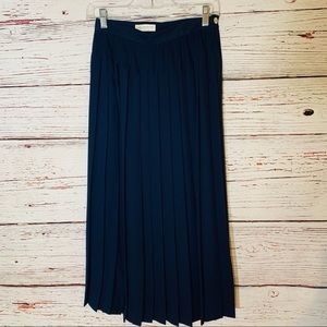 Liz Claiborne Petites Navy Blue Pleated Skirt 4P